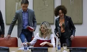 Yolanda Díaz, Íñigo Errejón, Aina Vidal