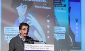 06/03/2024 El alcalde de Madrid, José Luis Martínez-Almeida, interviene durante un acto por el Día Internacional de la Eliminación de la Violencia contra la Mujer, a 24 de noviembre de 2023, en Madrid.