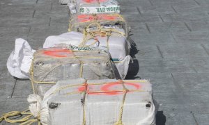 Imagen de alijo con 200 kilos de droga que fueron incautados en alta mar, a 500 millas de las Islas Canarias. 28/02/2024