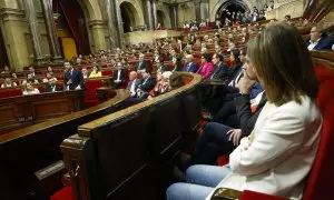 El president Aragonès intervé després de la votació al Parlament de Catalunya en què s'ha tombat els pressupostos de la Generalitat