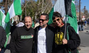 Néstor Salvador, José Ignacio García y Teresa Rodríguez, este 28F pasado.