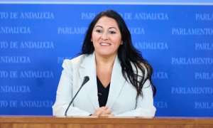 La portavoz adjunta del Grupo Por Andalucía, Alejandra Duran, que defendió la retirada de los nombres franquistas de los colegios públicos.