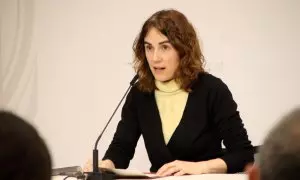 La consellera de Justícia, Gemma Ubasart, en roda de premsa