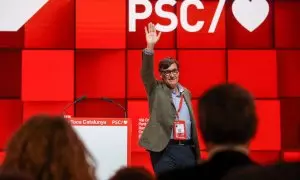 16/03/2024 - Salvador Illa, després de ser escollit candidat del PSC per a les eleccions al Parlament del 12 de maig.