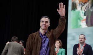 El secretario general del PSOE y presidente del Gobierno, Pedro Sánchez, durante el acto de clausura del 15º Congreso del PSC, en el Palacio de Congresos de Cataluña, a 17 de marzo de 2024, en Barcelona, Catalunya (España).