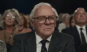 Anthony Hopkins, en la escena del programa de televisión de la película.