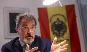 El diputado de Vox, Carlos Flores Juberías, durante una entrevista para Europa Press.