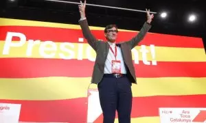 16/03/2024 - Salvador Illa, després de ser proclamat candidat del PSC a les eleccions al Parlament del 12 de maig.