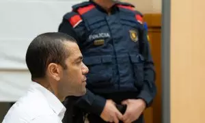 El exfutbolista Dani Alves durante un juicio en la Audiencia de Barcelona, a 5 de febrero de 2024.