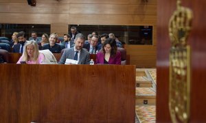 La presidenta del Comunidad de Madrid, Isabel Díaz Ayuso, en la Asamblea de Madrid el pasado jueves 21 de marzo.