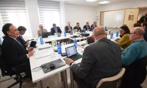 Una imagen de archivo del consejero de Universidad, Investigación e Innovación, José Carlos Gómez Villamandos, en una reunión con los rectores de las universidades públicas andaluzas. E.P./Rocío Ruz