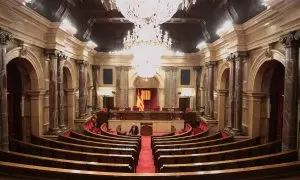 Vista del hemiciclo del Parlament catalán, en Barcelona. E.P./Kike Rincón