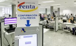 Oficina de la Agencia Tributaria durante el periodo para presentar la declaración de la renta, a 1 de junio de 2023, en Madrid.