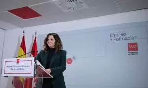 La presidenta de la Comunidad de Madrid, Isabel Díaz Ayuso, durante una rueda de prensa en Madrid, a 1 de abril de 2024.