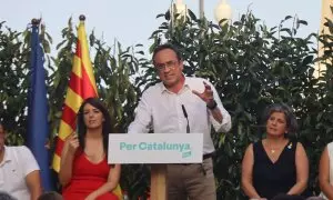 L'exconseller Josep Rull itnervé en un acte electoral, en una imatge d'arxiu