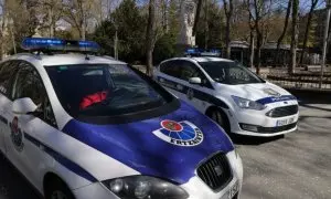 Dos coches de la Ertzaintza en Vitoria-Gasteiz (Archivo).