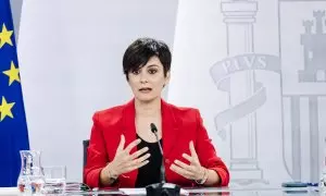 La ministra de Vivienda y Agenda Urbana, Isabel Rodríguez, durante una rueda de prensa posterior a la reunión del Consejo de Ministros, a 9 de abril de 2024, en Madrid (España).