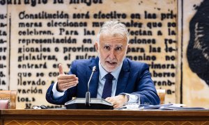 El ministro de Memoria Democrática, Ángel Víctor Torres, comparece en la Comisión de Entidades Locales, a 11 de abril de 2024, en Madrid.