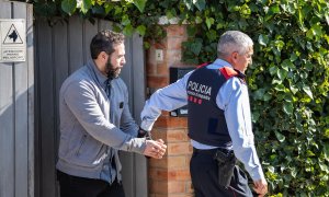 Albert López en la inspección ocular del escenario del crimen de la Guardia Urbana, a 24 de febrero de 2020.