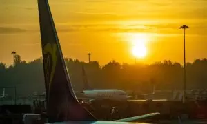 Imagen del aeropuerto Stansted al amanecer, a 22 de septiembre de 2020, en Reino Unido.