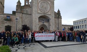 Concentración de los periodistas en la Asamblea de la FAPE en Talavera de la Reina.