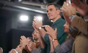 El presidente del Gobierno, Pedro Sánchez, durante un acto en Bilbao, a 19 de abril de 2024.