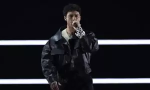 El cantante suecopalestino Eric Saade, durante su actuación en la primera semifinal de Eurovisión 2024, a 7 de mayo de 2024.