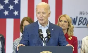 El presidente estadounidense Joe Biden habla durante un mitin en Filadelfia. Imagen de archivo.