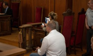 Eugenio Delgado durante su juicio en la Audiencia Provincial de Badajoz, a 17 de mayo de 2024, en Badajoz, Extremadura.