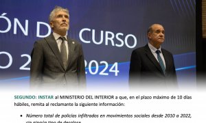 17/05/2024 Fernando Grande-Marlaska y Francisco Pardo en la inauguración del curso del Centro Universitario de la Policía, que se encuentra en la Escuela Nacional de Policía de Ávila.