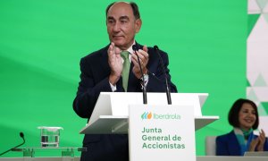 El presidente Iberdrola, Ignacio Sánchez Galán, durante la junta de accionistas de la energética, en Bilbao. EFE/ IBERDROLA