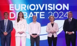 Los candidatos a la Presidencia de la Comisión Europea durante el debate celebrado en Bruselas.