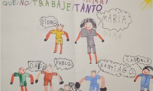 Dibujo de un niño hijo de un/una sanitaria