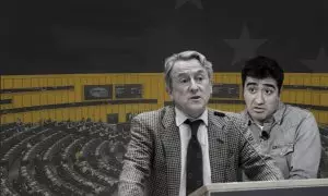 29/05/2024 Los candidatos a las elecciones europeas Hermann Tertsch (Vox) y Alvise Pérez (Se acabó la fiesta).