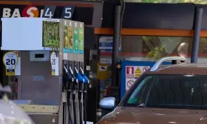 Surtidores de una gasolinera en Madrid.