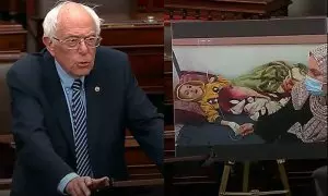 Bernie Sanders durante su discurso ante la Cámara de Representantes de EEUU, a 3 de junio de 2024.