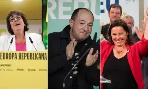 Los cabezas de lista de ERC, EH Bildu y BNG para las elecciones europeas.