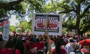 Protestas en Washington por el genocidio de Israel en Gaza.