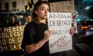 Protesta contra Javier Milei en Argentina, a 23 de diciembre de 2023.