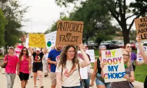 Manifestación en contra de la nueva ley del aborto en Indianápolis, Indiana. Foto de archivo.