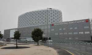 11 de agosto de 2020. Fachada del Hospital Rey Juan Carlos en agosto de 2020.