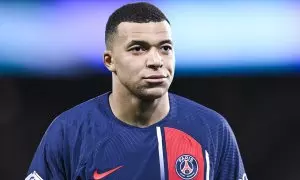 Foto de archivo de Kylian Mbappe durante un partido con el PSG, su antiguo equipo