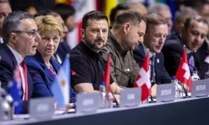 Volodímir Zelenski, en la Cumbre de Paz para Ucrania, celebrada en Suiza.