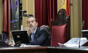 El presidente del Parlament, Gabriel Le Senne, durante una sesión plenaria, en el Parlament balear, a 18 de junio de 2024, en Palma de Mallorca, Mallorca, Baleares (España).