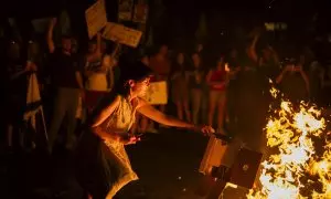 Manifestación antigubernamental frente a la casa del presidente de Israel, Benjamín Netanyahu, a 17 de junio de 2024.