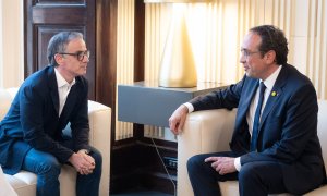 19/06/2024 El presidente del ERC en el Parlament, Josep María Jové, durante su reunión con el presidente del Parlament, Josep Rull.