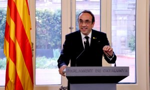 El president del Parlament, Josep Rull, compareix després de la ronda de consultes per la investidura