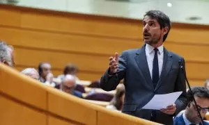 El ministro de Cultura, Ernest Urtasun, durante una sesión de control al Gobierno, en el Senado, a 18 de junio de 2024.