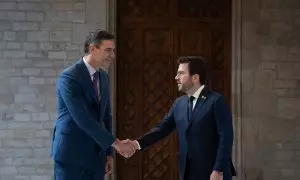 Pedro Sánchez y Pere Aragonès, en un encuentro en Barcelona en diciembre de 2023.