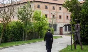 El portavoz de las monjas, José Ceacero, en el exterior del Convento de Belorado, a 11 de junio de 2024.